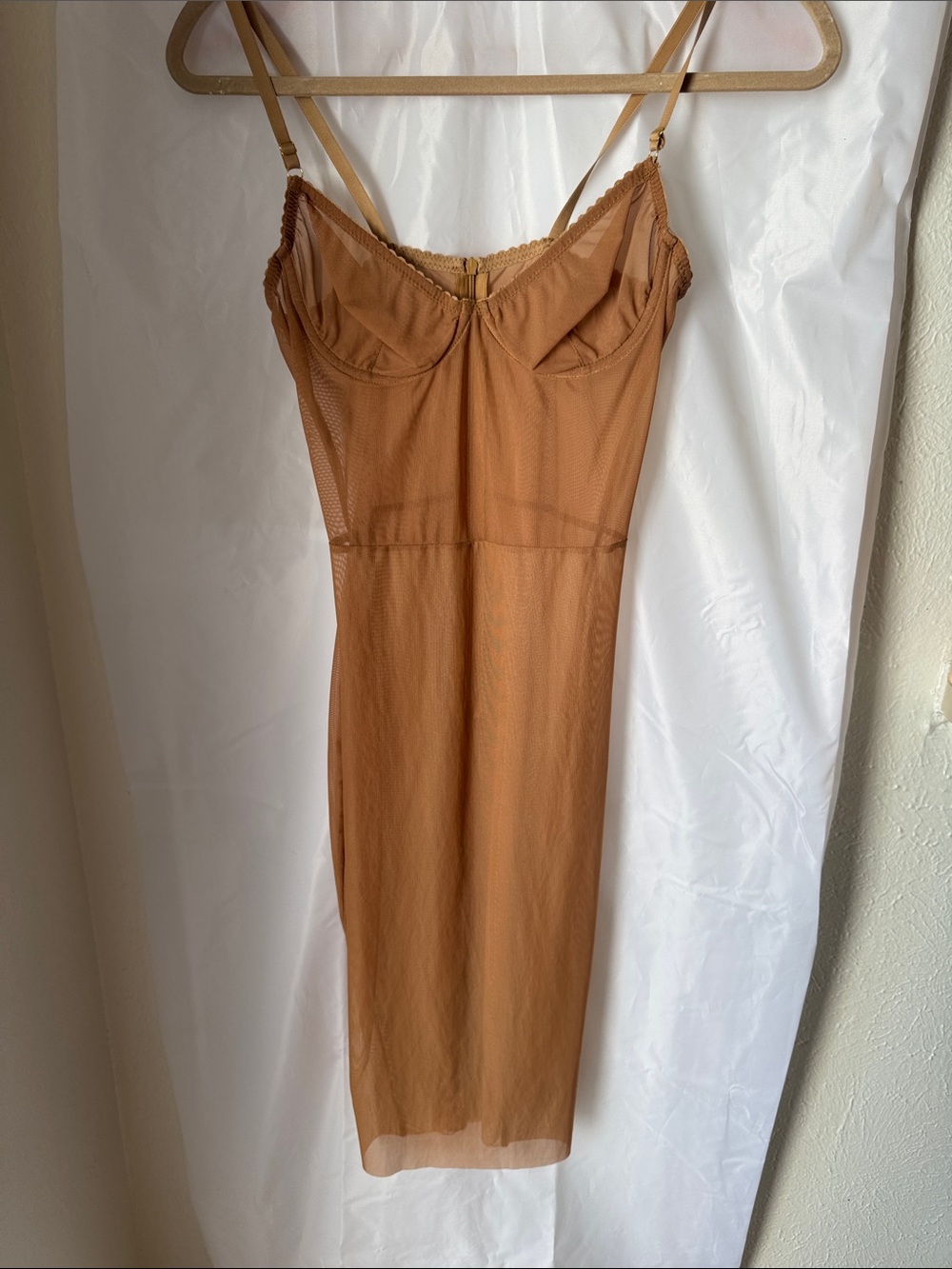 Women’s Sheer Slip Dress in Tan
